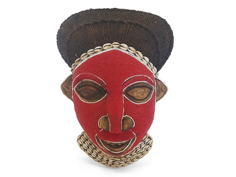 Large Red Bamileke Mask Large Red Bamileke Mask